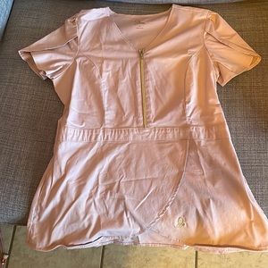 JAANUU LIGHT PINK TULIP SCRUB TOP